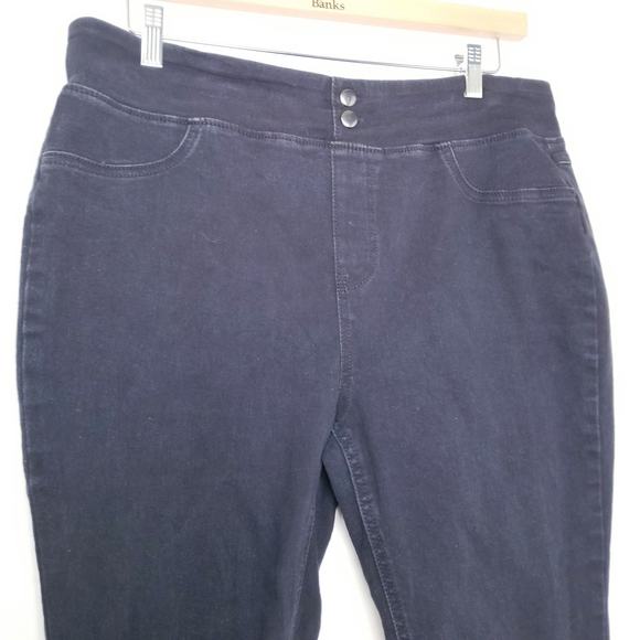 Terra & Sky Women's Black Skinny Stretch Denim Jeans Elastic Waist Size 14W - Picture 3 of 8